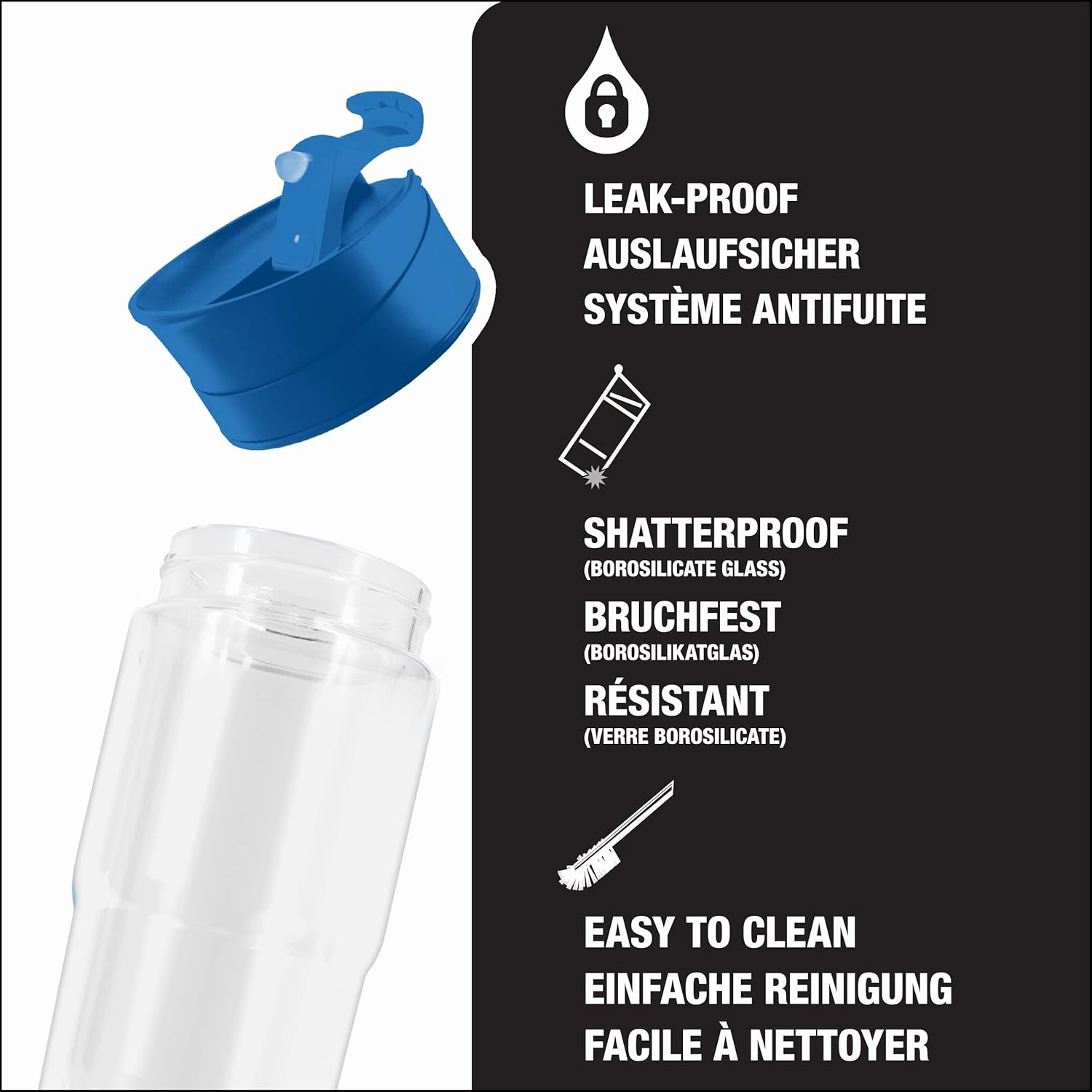 SIGG - Insulated Coffee Cup - Travel Mug Nova - Dishwasher Safe - BPA Free - Broscilate Glass - Flip Top - Electric Blue - 13 Oz