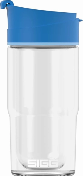 SIGG - Insulated Coffee Cup - Travel Mug Nova - Dishwasher Safe - BPA Free - Broscilate Glass - Flip Top - Electric Blue - 13 Oz