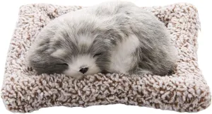 Simulation Animal Ornaments for car Dashboard Small Napping Siberian Husky Dog Plush Products Realistic Sweet Fluffy Sleeping pup can Clean air