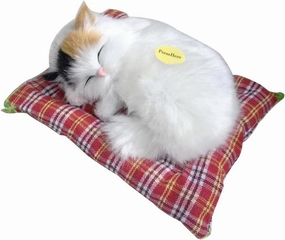 Simulation Lovely Cat That Make Sounds Doll Cute Sleeping Plush Cats on Mat Stuffed Decorations Furnishing Article and Craft,1Pcs Sleeping Cat with A Mat (1 pcs Color I)
