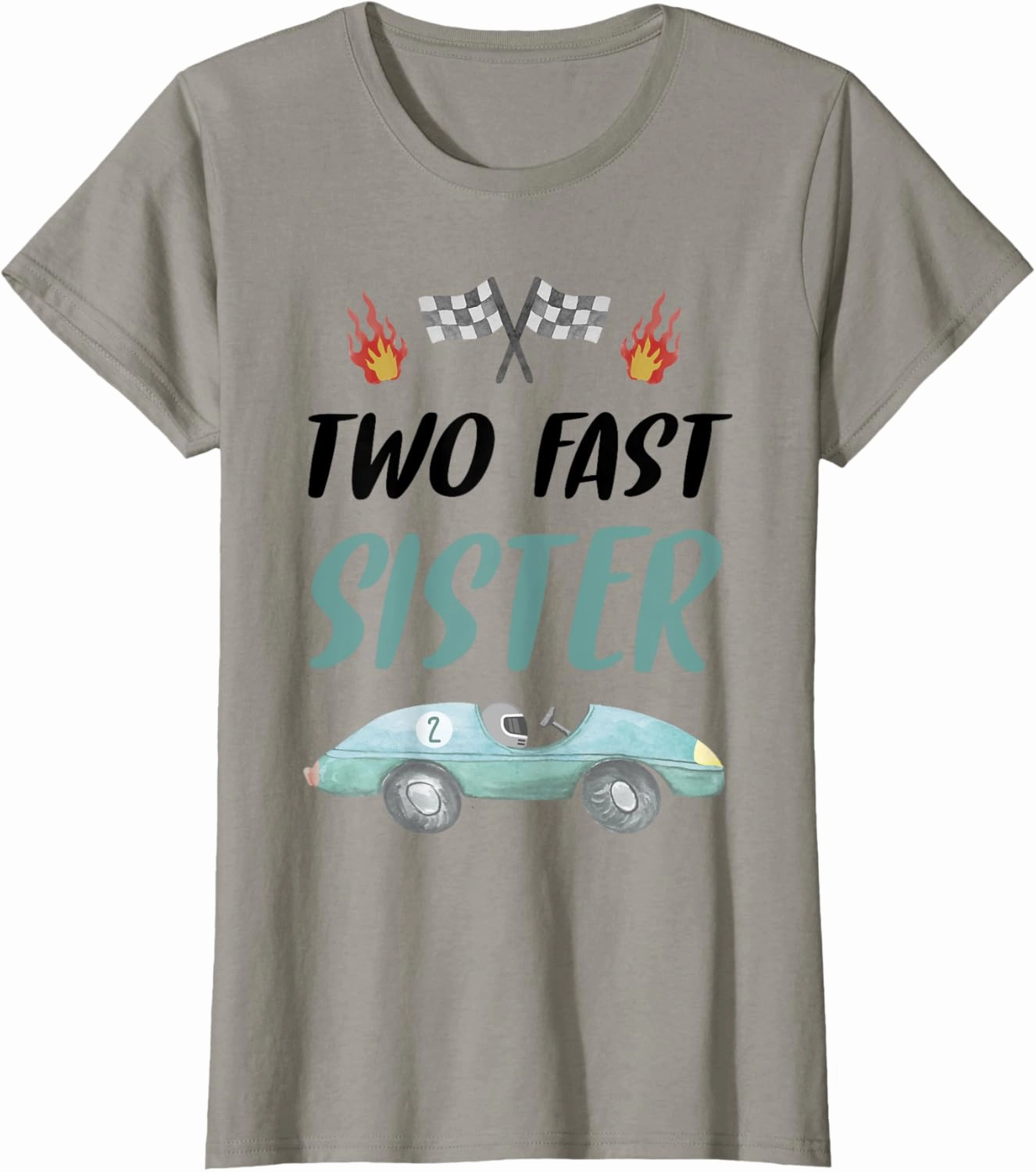 Sister 2nd Birthday Two Fast Race Car Second Bday Party T-Shirt