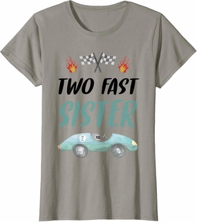 Sister 2nd Birthday Two Fast Race Car Second Bday Party T-Shirt