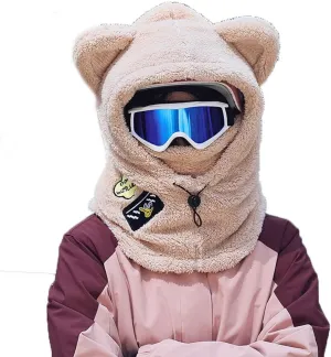 Ski Helmet Cover,Over Helmet Balaclava,Cute Hood Ski Mask,for Women Men Riding Skiing Climbing