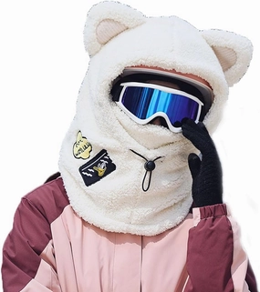 Ski Helmet Cover,Over Helmet Balaclava,Cute Hood Ski Mask,for Women Men Riding Skiing Climbing