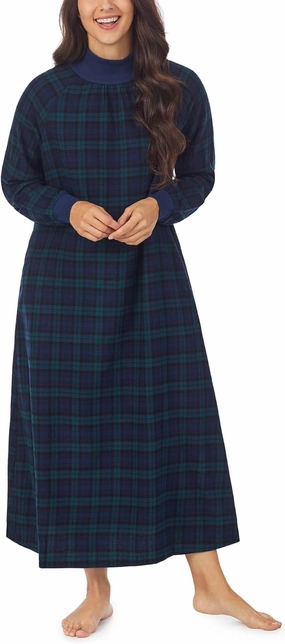 Sleepwear for Women Classic Long Sleeve Pop Over Neck Soft Flannel Pajama Nightgown