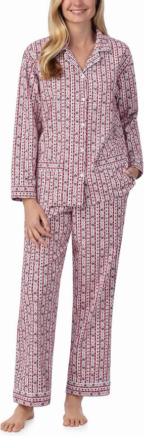 Sleepwear for Women Classic Notch Collar Long Sleeve Flannel Pajama Set