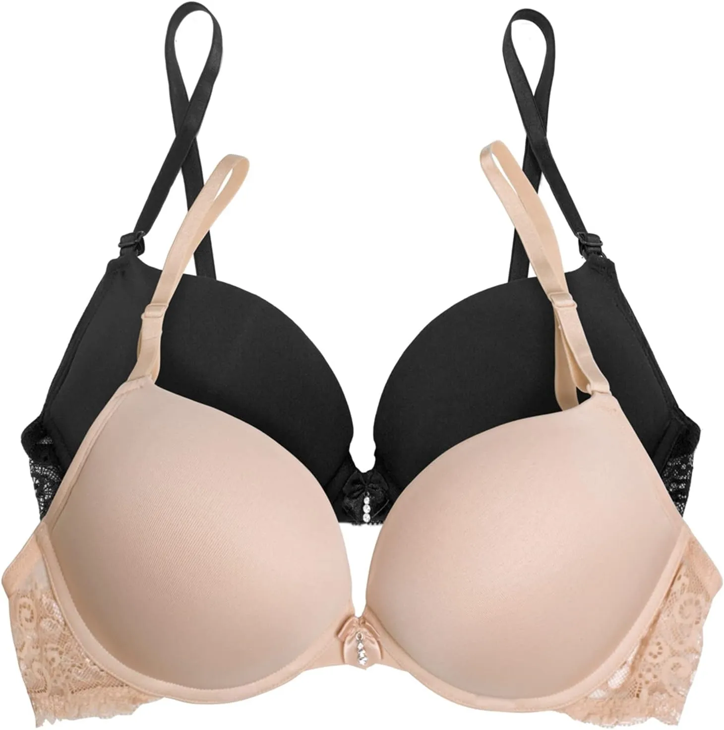 Smart & Sexy Women's 2-Pack Maximum Cleavage Underwire Bra in Fashion Colors