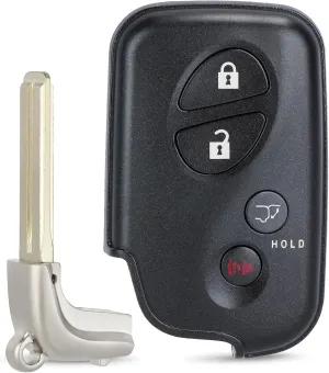 Smart Key Fob Transmitter Keyless Entry Remote Replacement for Lexus RX350/RX450/GX460/LX570/CT200h 2009-2015 271451-5290GNE Board FCC:HYQ14ACX P/N:89904-48191 4Buttons