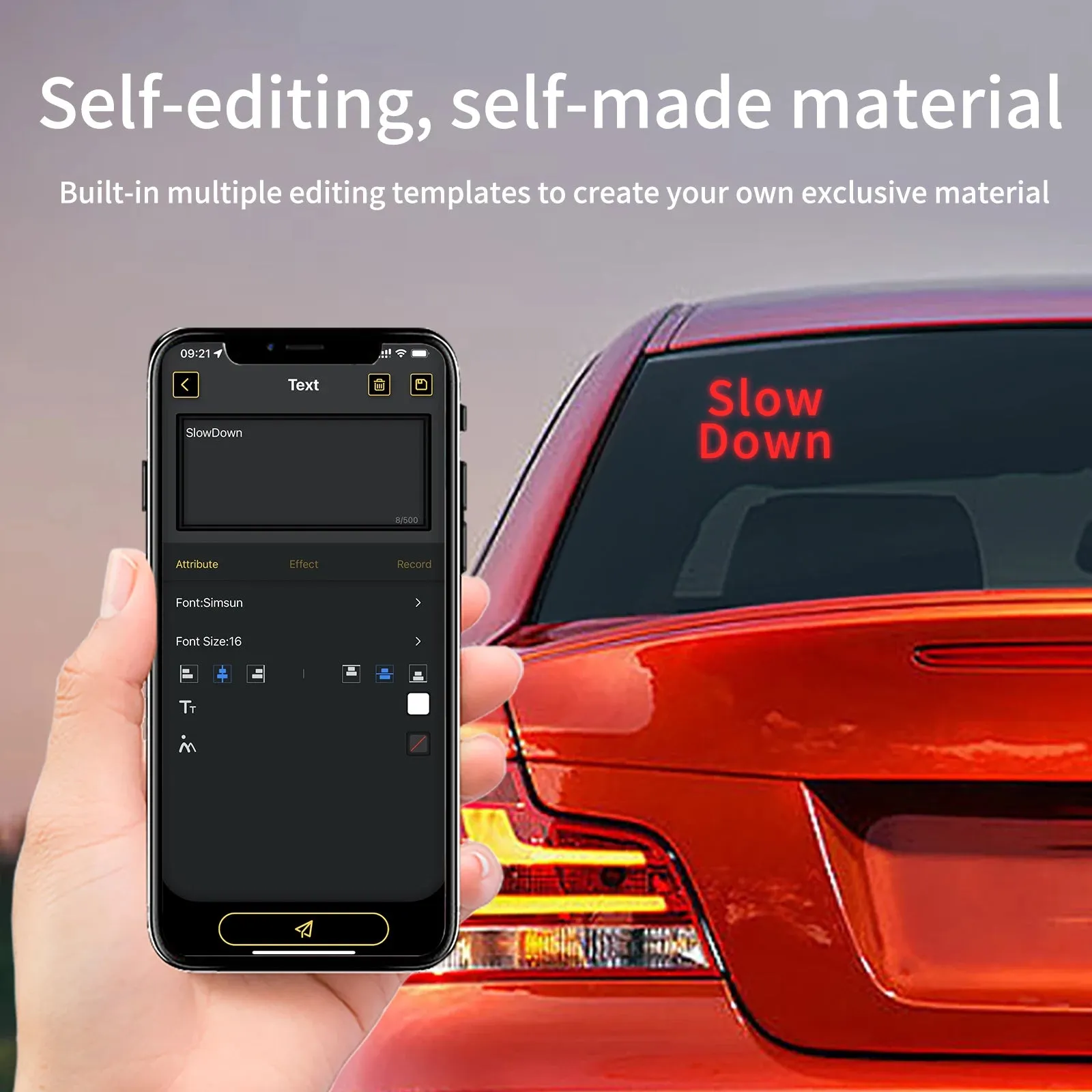 Smart LED Pixel Display, 32x32 Programmable LED Panel with APP Control for Car Rear Window and Business Advertisement