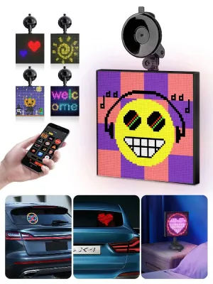 Smart LED Pixel Display, 32x32 Programmable LED Panel with APP Control for Car Rear Window and Business Advertisement