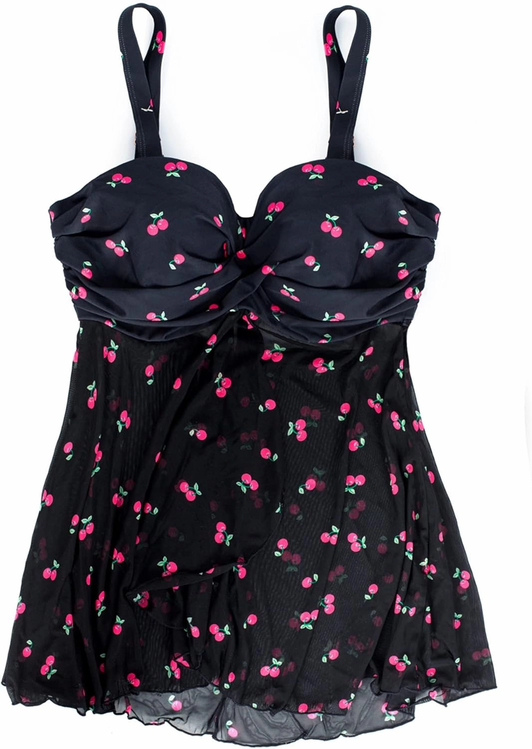 Smart & Sexy Women's Plus-Size Swimwear Top – Twist Bandeau Tankini with Built-in Support