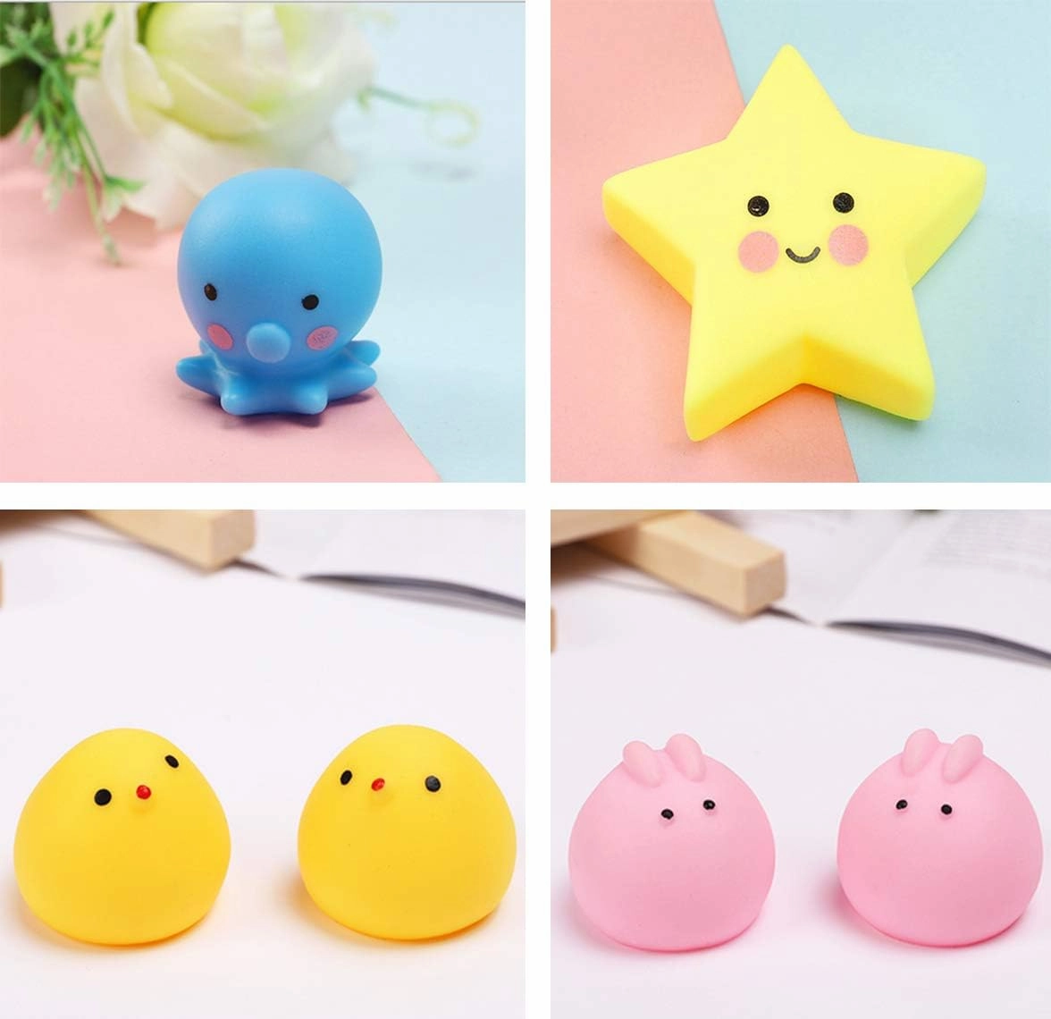 SOHAPY 100Pcs Mini Chicks Baby Shower Rubber Ducks, Squeak Fun Baby Yellow Rubber Bath Toy float Fun Decorations for Shower Birthday Party Favors Gift