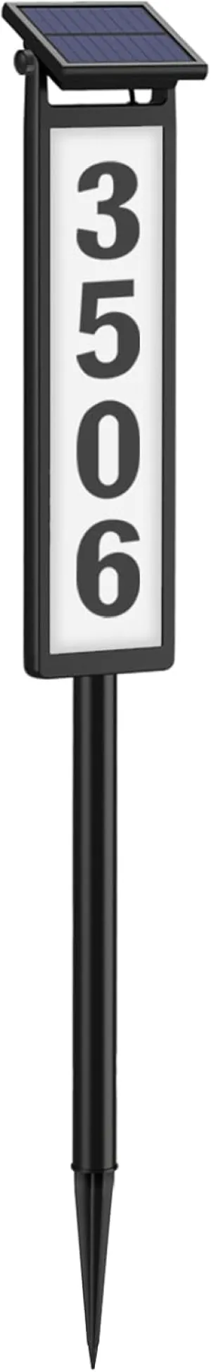 Solar Address Sign, House Numbers for Outside, Lighted Address Plaque Outdoor Waterproof, Illuminated LED Address Numbers for Yard Home
