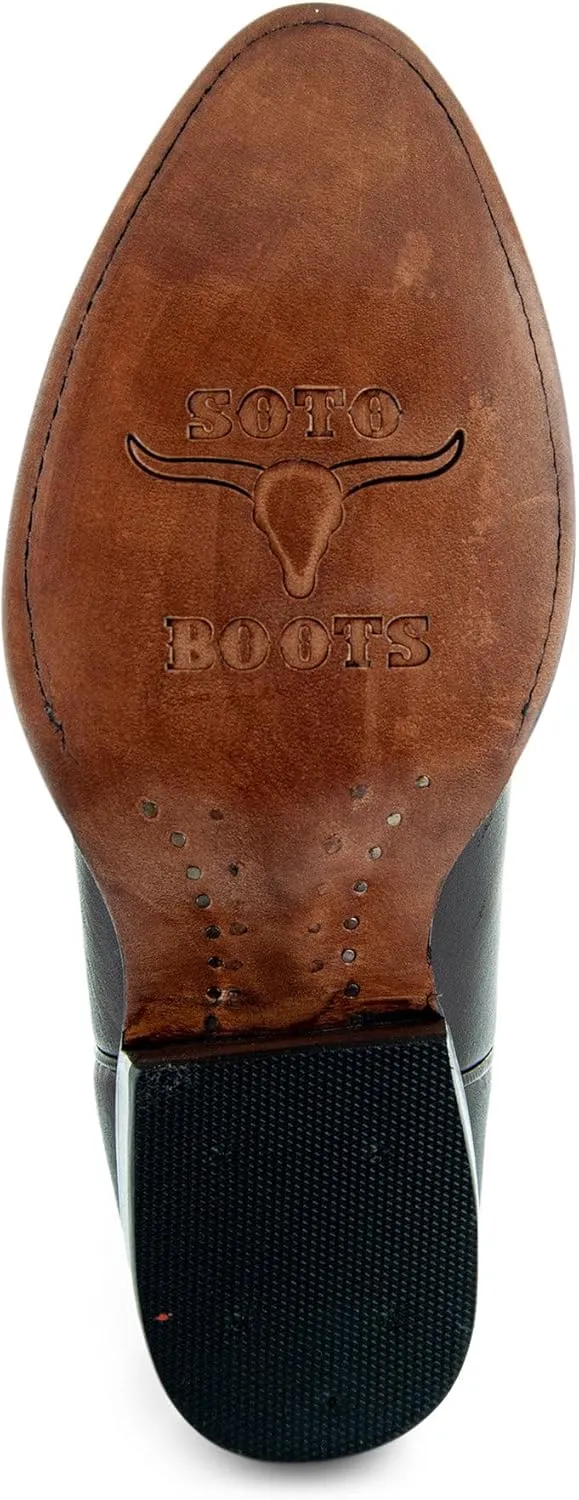 Soto Boots Mens Classic Round Toe Cowboy Boots H7001