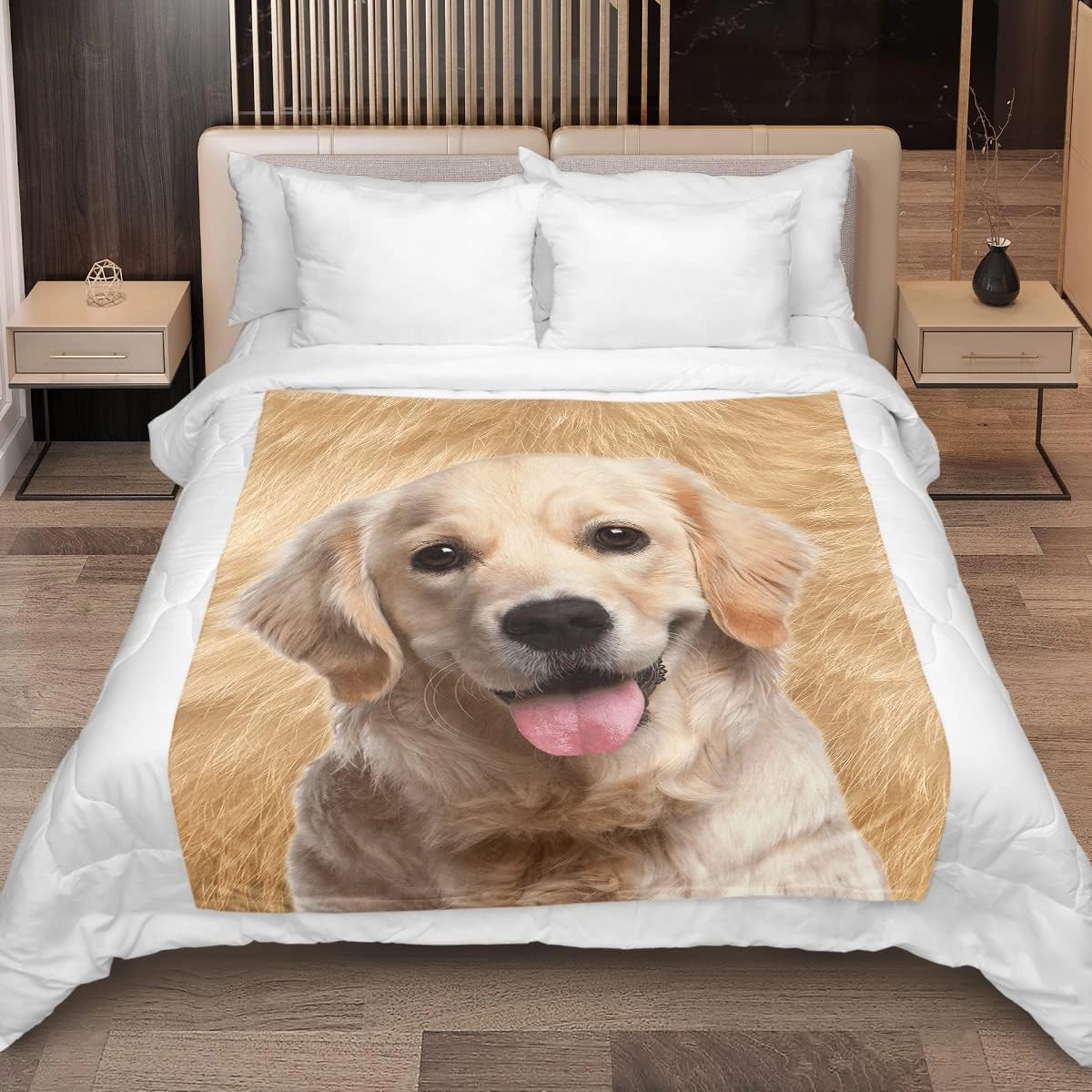 SOULZZZ Golden Retriever Flannel Fleece Blanket Cute Puppy Dog Plush Throw Blanket Fuzzy Soft Warm Cute Animals Blanket Golden Retriever Dog Lovers Gifts Throw 50 x 60 Inches