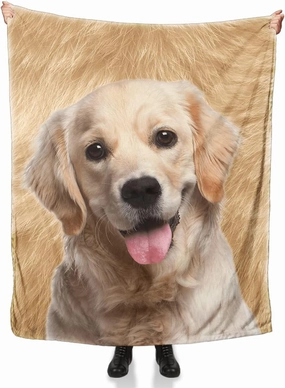 SOULZZZ Golden Retriever Flannel Fleece Blanket Cute Puppy Dog Plush Throw Blanket Fuzzy Soft Warm Cute Animals Blanket Golden Retriever Dog Lovers Gifts Throw 50 x 60 Inches