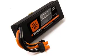 Spektrum Smart RC LiPo Battery Pack: 5000mAh 2S 7.4V 30C with IC3 Connector (EC3 Compatible), Hard Case, SPMX50002S30H3 , Black