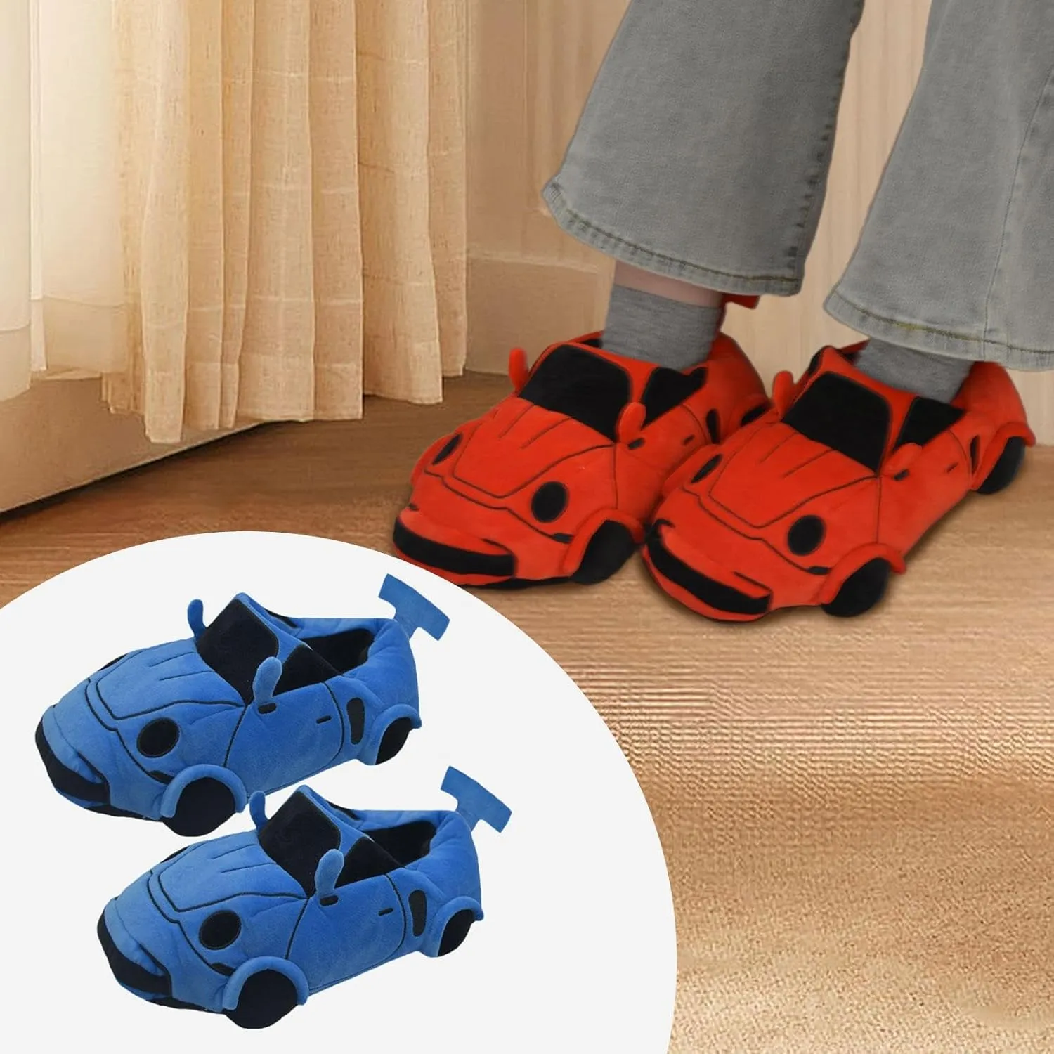 Sports Car Shaped Slippers Floor Slippers Cute Family Anti Slip House Slides