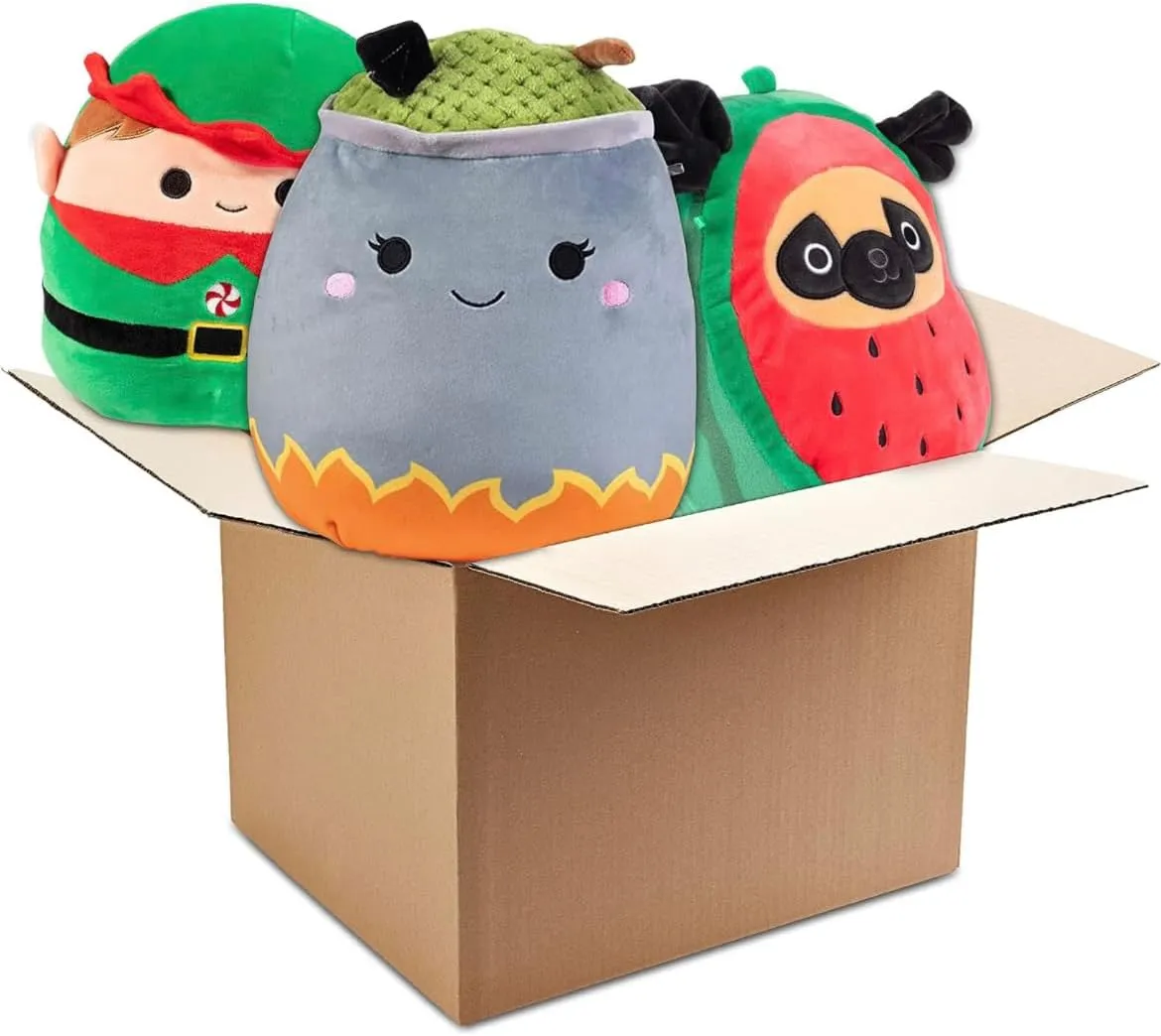Squishmallows Mystery 10" & 8" 3-Squish Value Pack - Get a Large & Two Small Jazwares Plush for Less - Collectible Soft & Squishy Stuffed Animal Toy - Gift Set for Kids, Girls & Boys