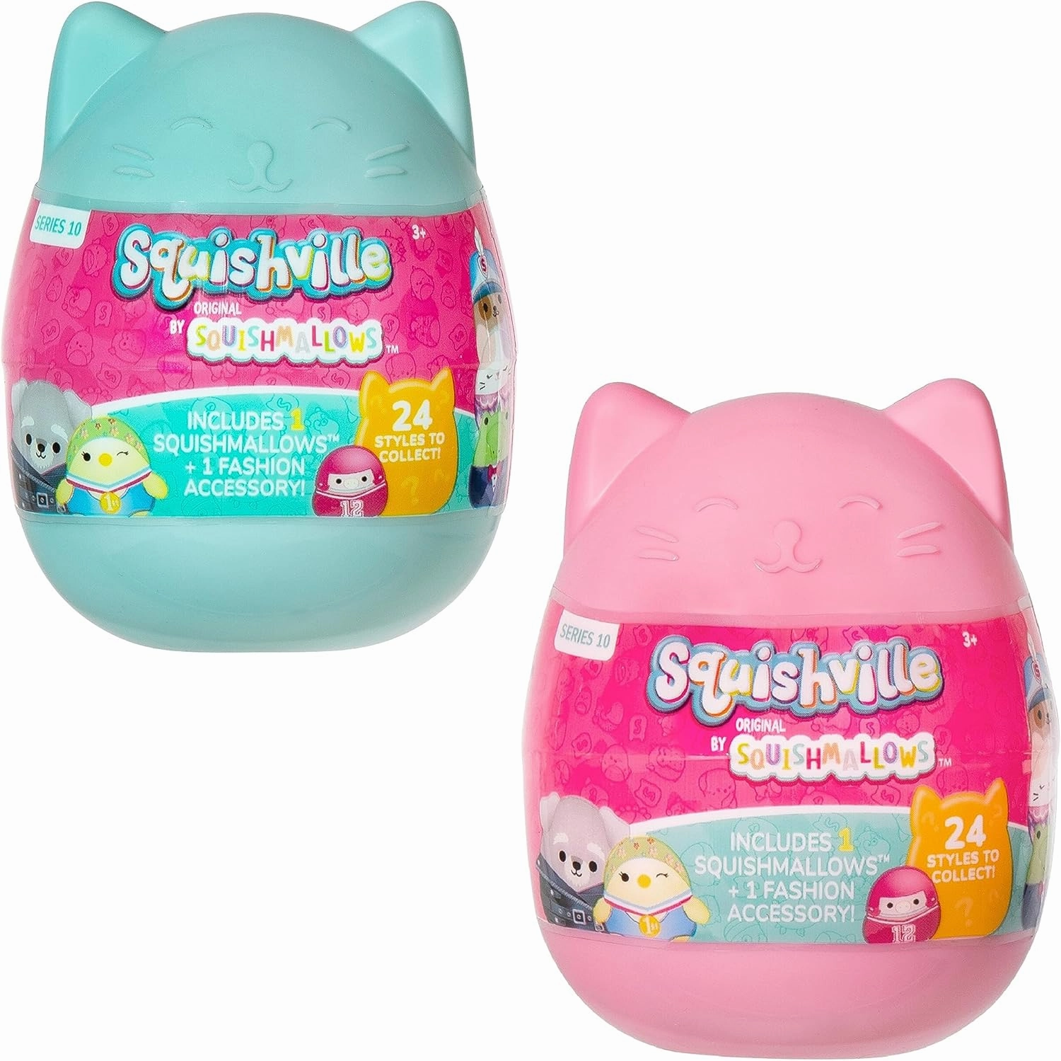 Squishmallows Squishville Series 10 Mini Mystery Plush (2 Pack) Official Jazwares Plush - Collectible Soft & Squishy Blind Capsules - Styles May Vary - Gift for Boys, Girls & Kids