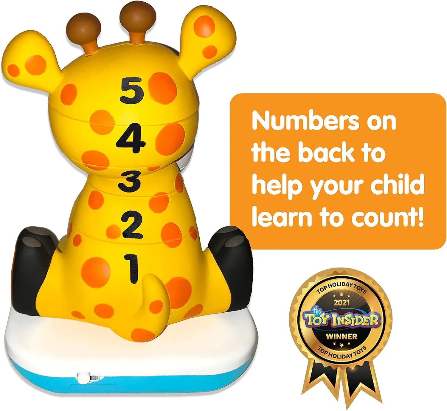 Stack-a-Roos Baby Giraffe by Salus Brands - Animal Stacking Toy, Educational Early Learning Toy for Infants Babies Toddlers, Age 12  Months - Great Baby Gifts, STEM