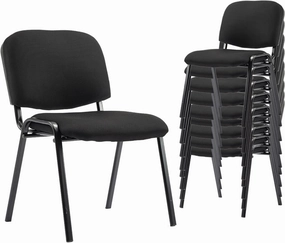 Stackable Waiting Room Chairs Set of 10 Modern Conference Room Chairs Office Guest Chair Side Reception Chair for Breakroom/Lobby/Events/Church/School/Hall/Hotel,Black,Mesh