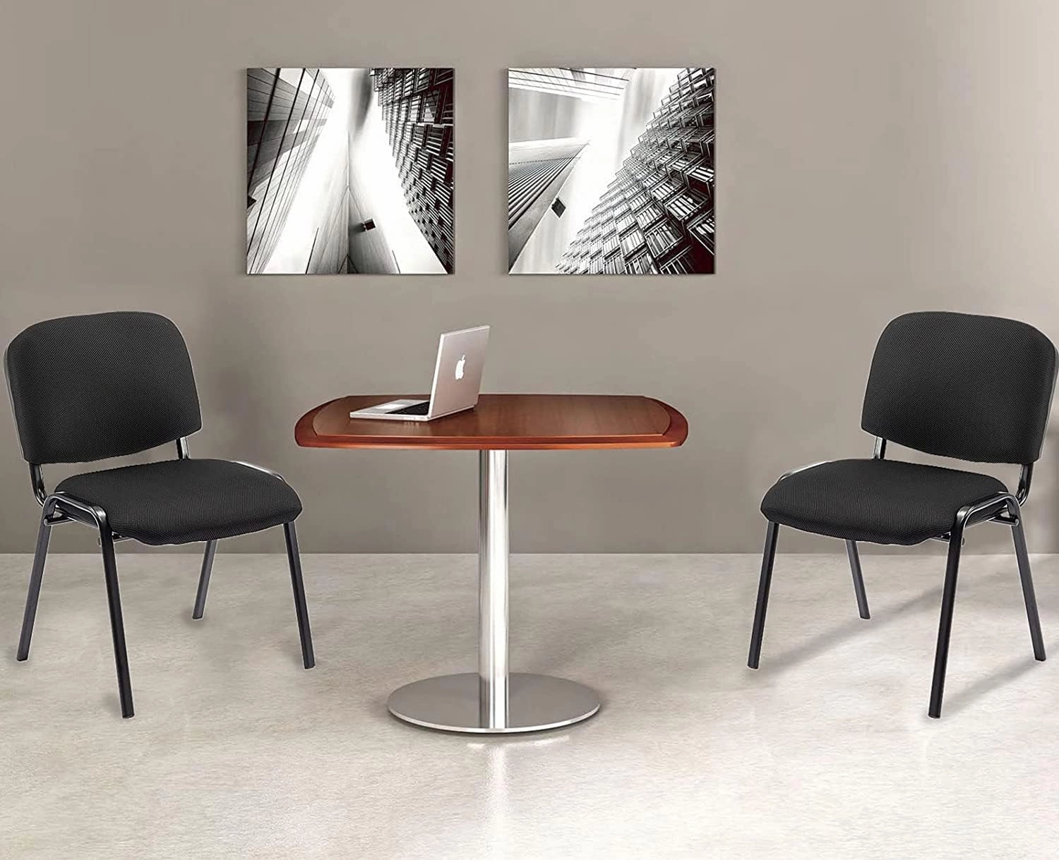 Stackable Waiting Room Chairs Set of 10 Modern Conference Room Chairs Office Guest Chair Side Reception Chair for Breakroom/Lobby/Events/Church/School/Hall/Hotel,Black,Mesh
