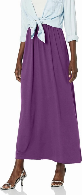 Star Vixen Women's Petite Modest Soft Dty Knit Pull-on Maxiskirt