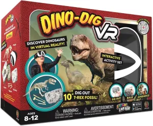 STEAM Dino Dig VR - Virtual Reality Kids Science Kit, Book and Interactive STEAM Learning Activity Set (Spanish Language Version) - for Ages 8 and Up
