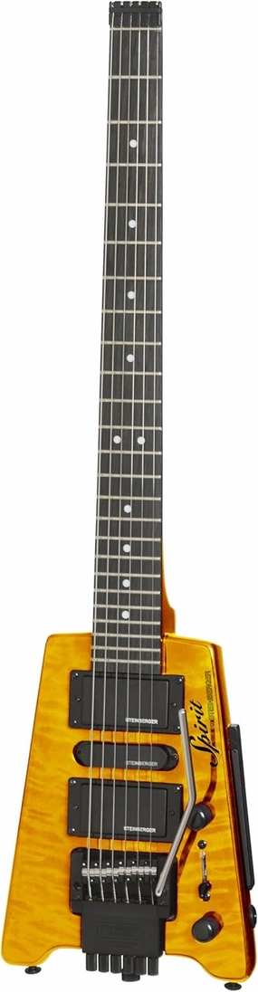Steinberger EXCLUSIVE GT Pro Quilt Top Deluxe, Trans Amber with Bag