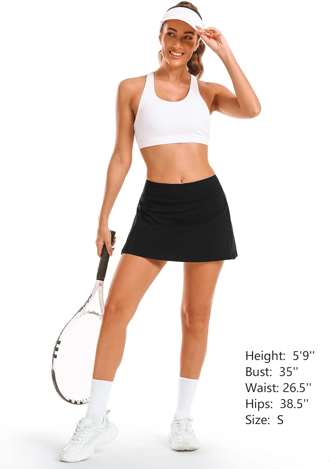 Stelle Women's Tennis Golf Skirts High Waisted with Pockets Inner Shorts for Athletic Skorts Sports Running Pickleball