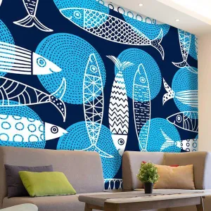 Sticky Wallpaper Cute Fish Customize Self Adhesive Contact Paper Dollhouse Extra Wide (W) 78.7Inch X(H) 59Inch