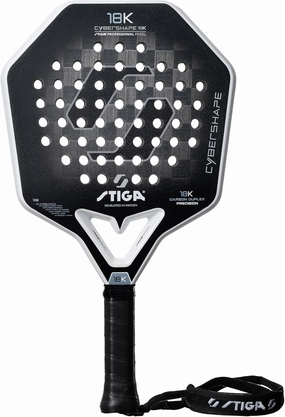 Stiga Padel Racket 18K Cybershape, Carbon Fiber Padel Blade, Defensive Medium Blade for Advanced High-Speed Controlled Players, Competition Approved