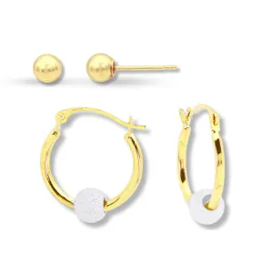 Stud and Hoop Earrings Set