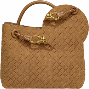 Suede Woven Tote Bag for Women, Top-handle Suede Woven Hobo Clutch Leather Crossbody Purse Shoulder Satchel Handbag