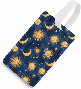 Sun Moon Stars Funny Luggage Tag Name ID Identify Suitcase Tags for Travel Bag Baggage Easy Identification