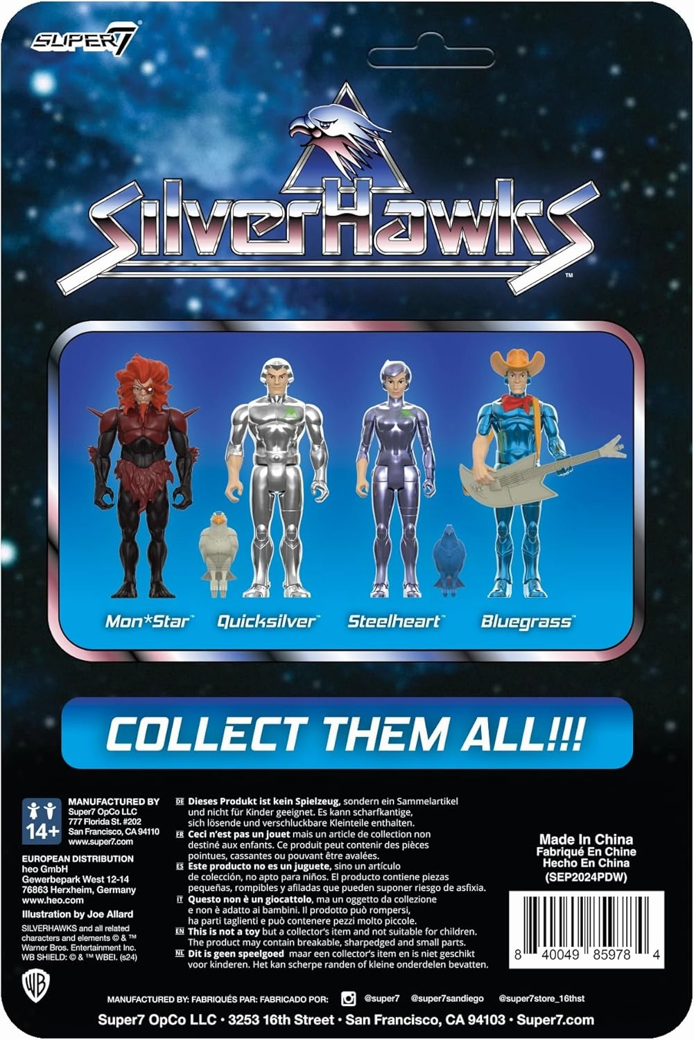 Super7 Reaction Figure SilverHawks Monstar (Pre-Transformation) - 3.75" SilverHawks Action Figure Classic Cartoon Collectibles and Retro Toys