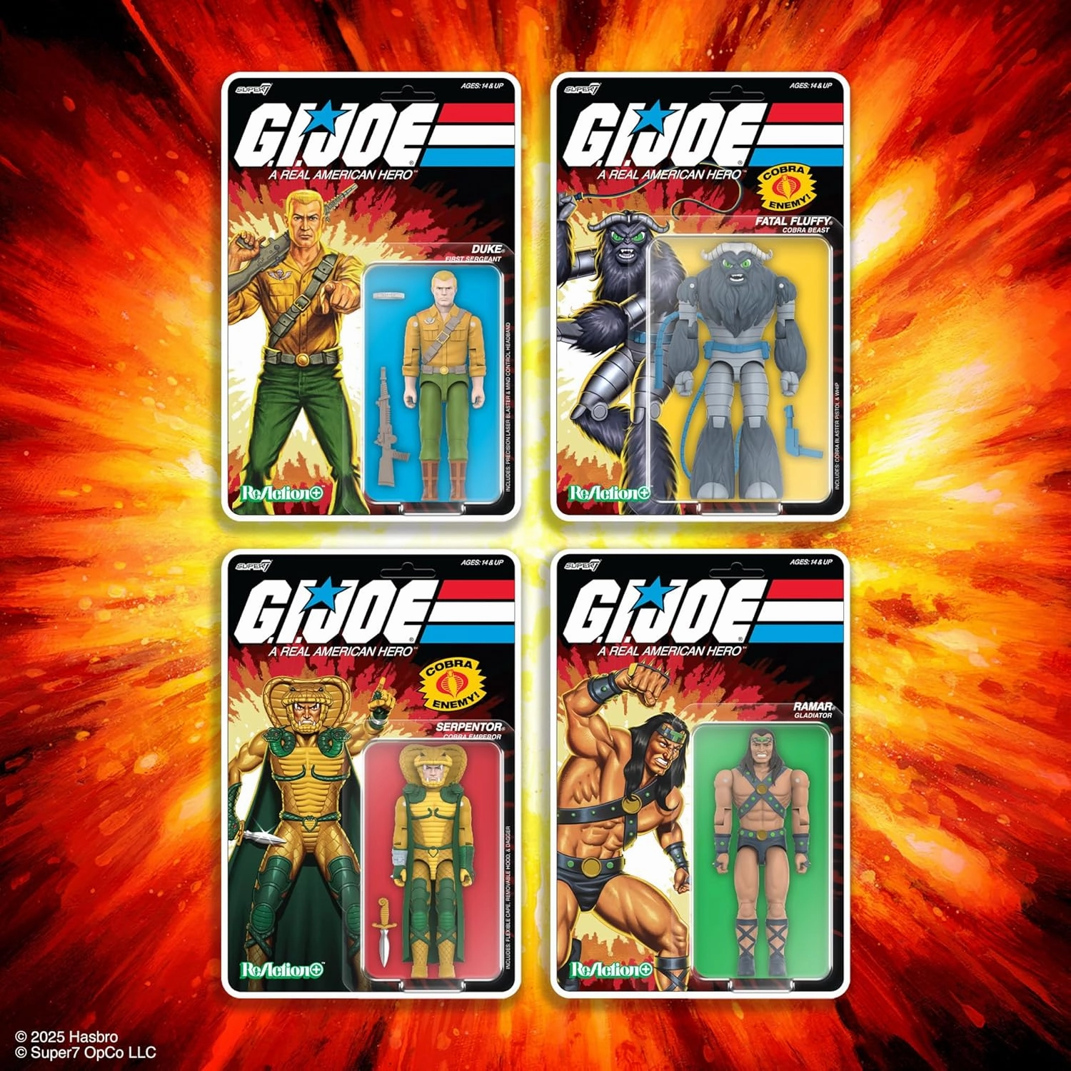 Super7 Reaction  G.I. Joe Serpentor (Cartoon) - 3.75" G.I. Joe Action Figure with Accessory Classic Cartoon Collectibles and Retro Toys
