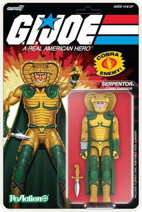 Super7 Reaction  G.I. Joe Serpentor (Cartoon) - 3.75" G.I. Joe Action Figure with Accessory Classic Cartoon Collectibles and Retro Toys