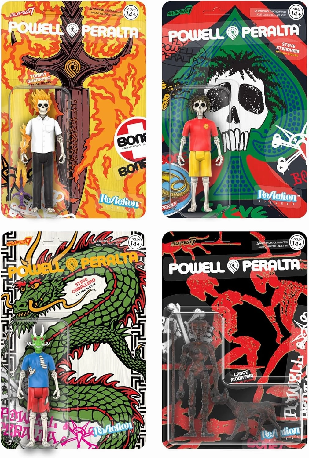 Super7 Steve Caballero Chinese Dragon (Recolor) - 3.75" Powell-Peralta Action Figure Classic Skateboard Collectibles and Retro Toys