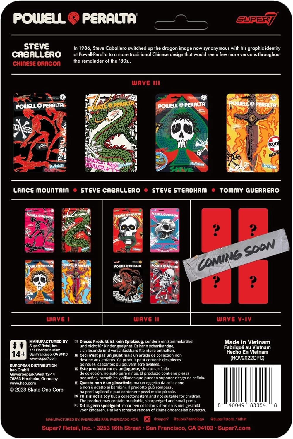Super7 Steve Caballero Chinese Dragon (Recolor) - 3.75" Powell-Peralta Action Figure Classic Skateboard Collectibles and Retro Toys