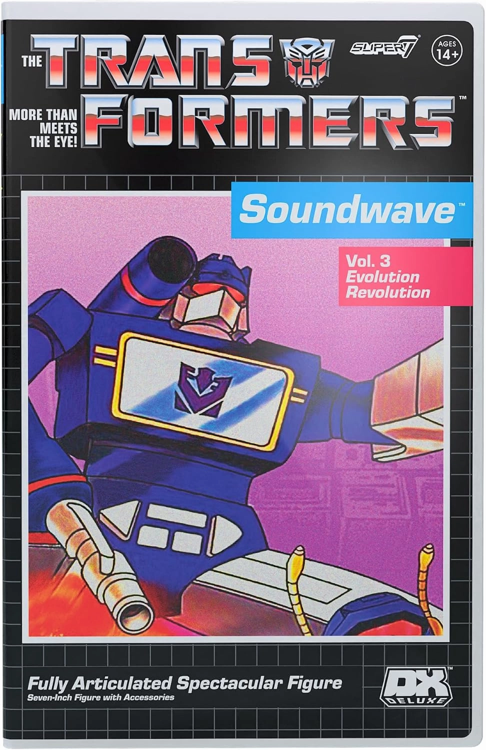 Super7 Transformers Deluxe Soundwave (VHS) - 7" Transformers Action Figure with Accessories Classic Cartoon Collectibles and Retro Toys