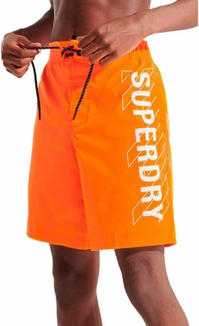 Superdry Classic Board Short 19 Inch Mens Active Shorts Size L, Color: Hyper Orange