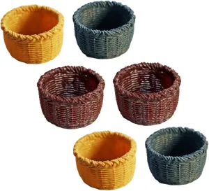 SUPVOX 18pcs Miniature Basket Decorative Storage Baskets for Dollhouse Creative Home Decor Compact Design for Mini House Accessories for Boys and Girls Rooms and Miniature Landscaping