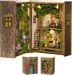 Sutinban Mini House, Flippable DIY Miniature House Kit 1:100 Tiny House Kit, Perfect DIY Birthday Festival Gift for Friends, Lovers and Families(Forest Wonderland)