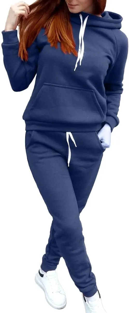 Sweatsuits for Women Two Piece Fall Outfits Plus Size Workout Sets Tracksuit Long Sleeve Hoodie Jogger Pants Matching Suits