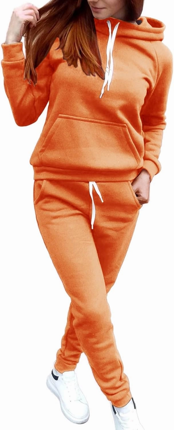 Sweatsuits for Women Two Piece Fall Outfits Plus Size Workout Sets Tracksuit Long Sleeve Hoodie Jogger Pants Matching Suits