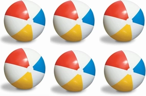 Swimline Inflatable 36" Classic Rainbow Beach Ball for Pool/Lake (6 Pack)