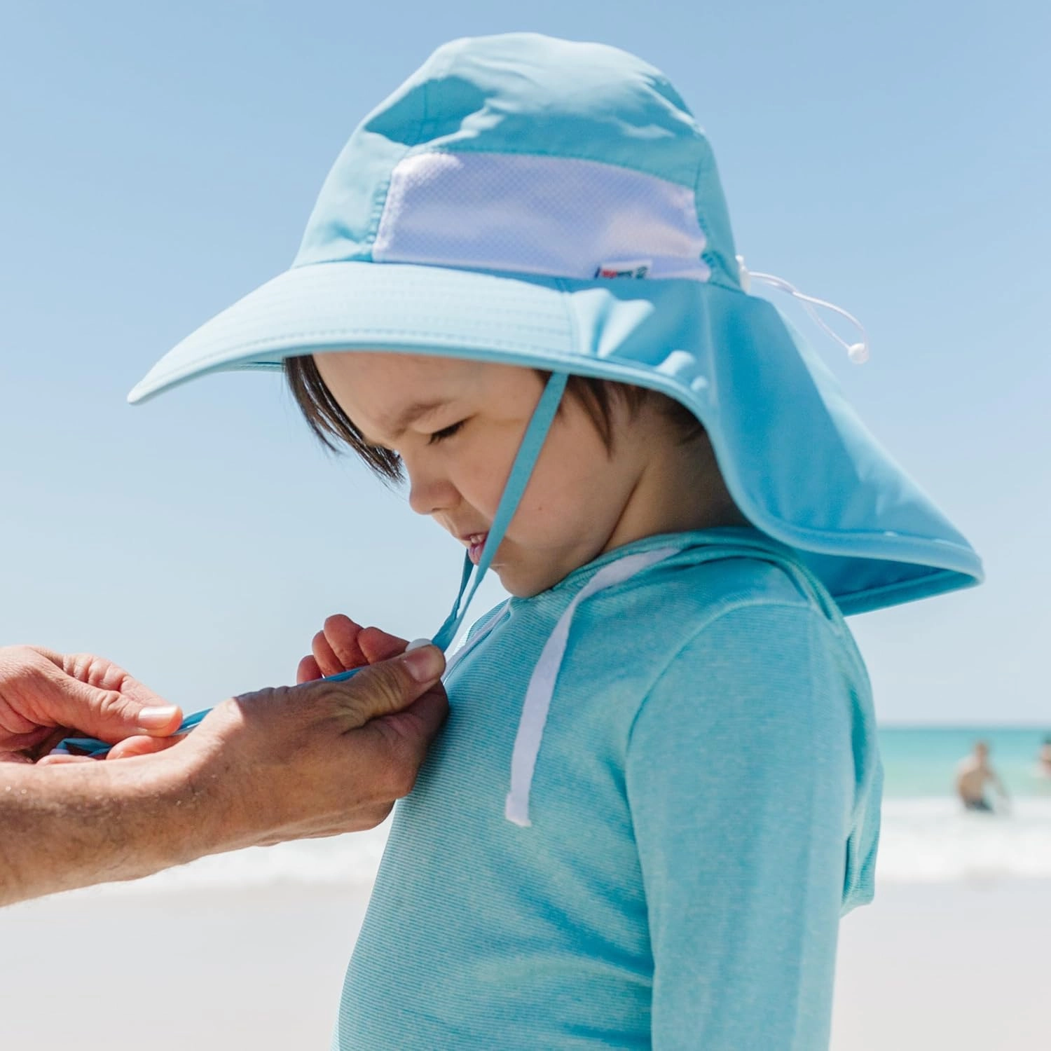 SwimZip Kids UPF 50  Sun Protection Sun Hat with Wide Brim Front & Ear/Neck Flap