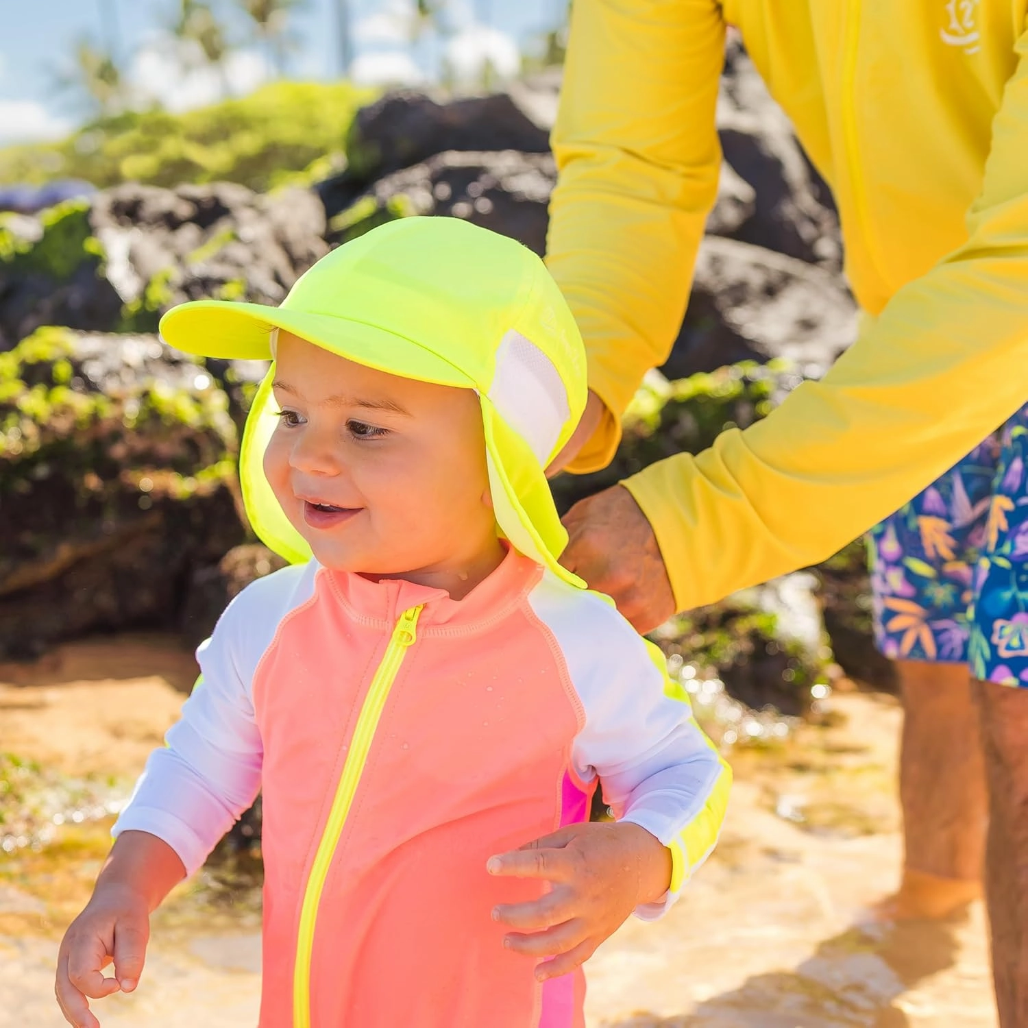 SwimZip Sun Hat with Neck Flap | UPF 50  Protection for Baby, Toddler, and Kids